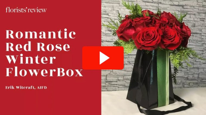 Romantic Red Rose Winter FlowerBox Floral Design How-to